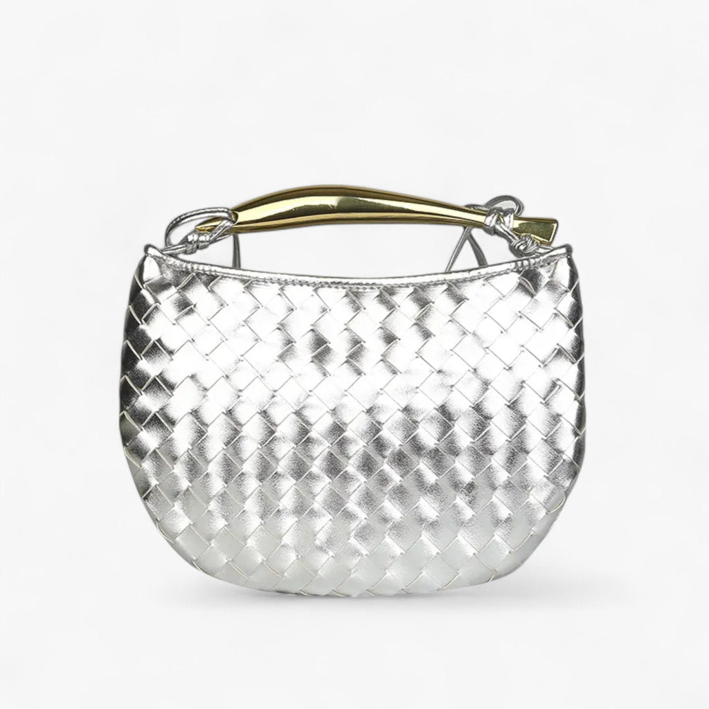 Woven Fabric Bag with Structured Carrying Handles