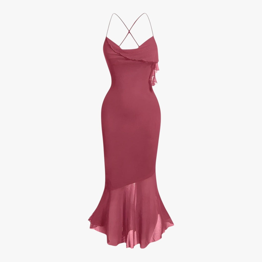 Draped Midi Dress with a Flattering, Flowing Silhouette