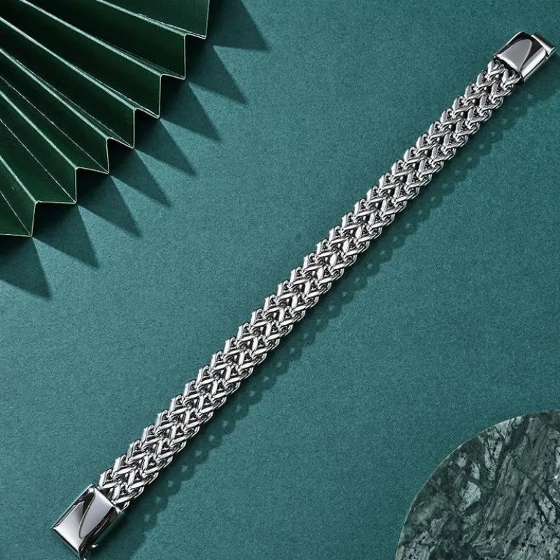 Stainless Steel Bracelet with Hidden Clasp Closure