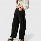 Wide Leg Trousers with Elongating Relaxed Fit