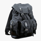 Canvas and Faux Leather Hiking Backpack with Padded Straps