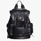 Water-Repellent Faux Leather Travel Bag with Adjustable Strap