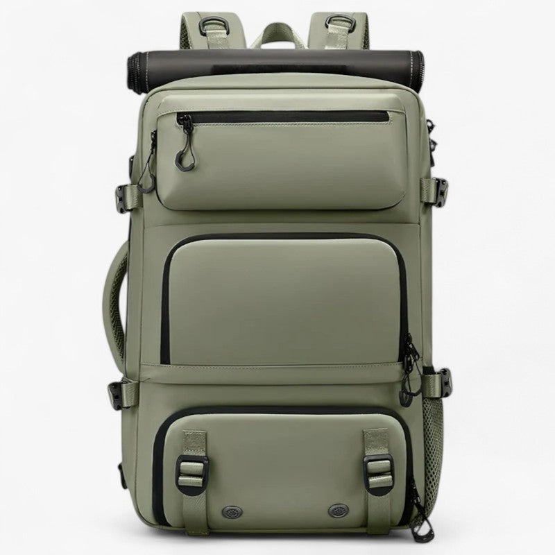 Water-Resistant travel backpack with a shoe compartment