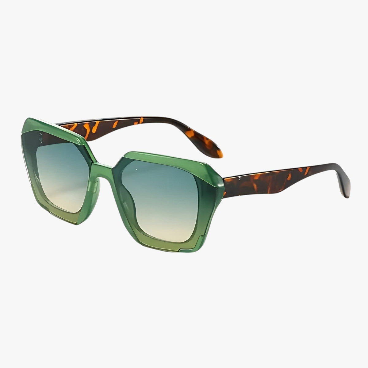 Square-frame sunglasses with a soft gradient lens tint
