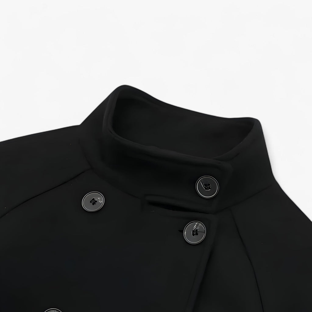 Double-Breasted Wool-Look Jacket for Women at Work