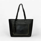 Faux Leather Shoulder Bag with Tassel Detail and Roomy Interior