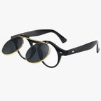 Retro Flip-Up Sunglasses with a Double Lens Design