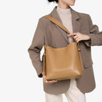 Soft Faux Leather Shoulder Bag with Spacious Main Compartment