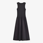 Vestido midi entallado sin mangas de punto elástico suave