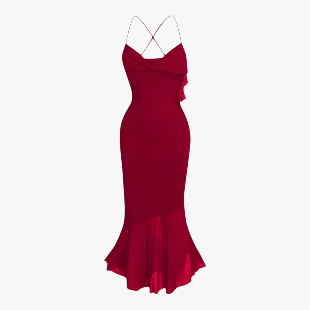 Draped Midi Dress with a Flattering, Flowing Silhouette