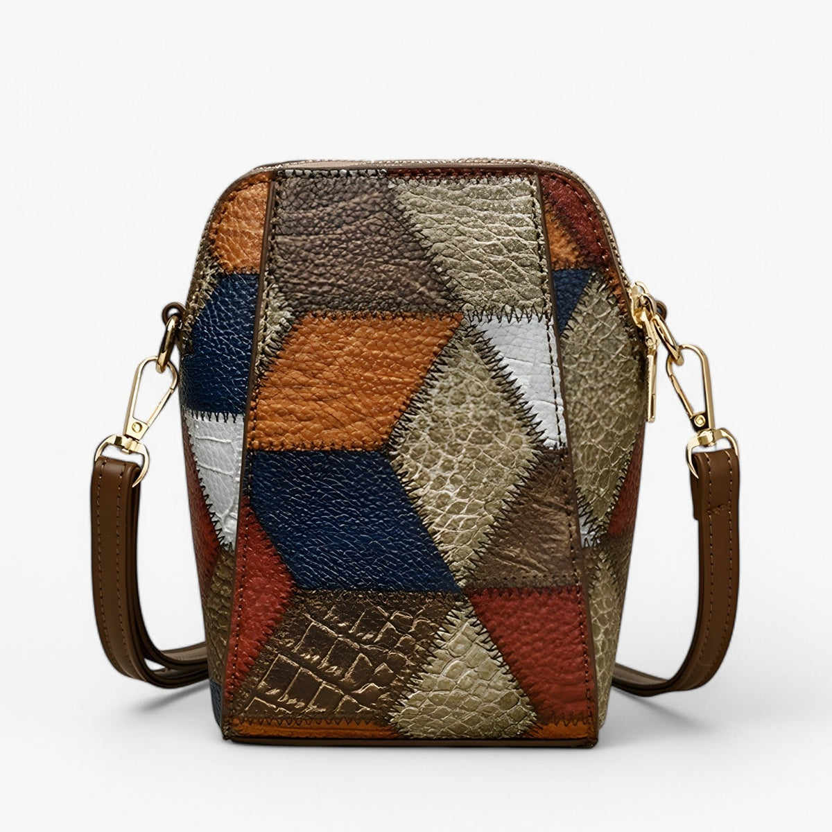 Compact PU Leather Bag with Zip Pockets for Essentials