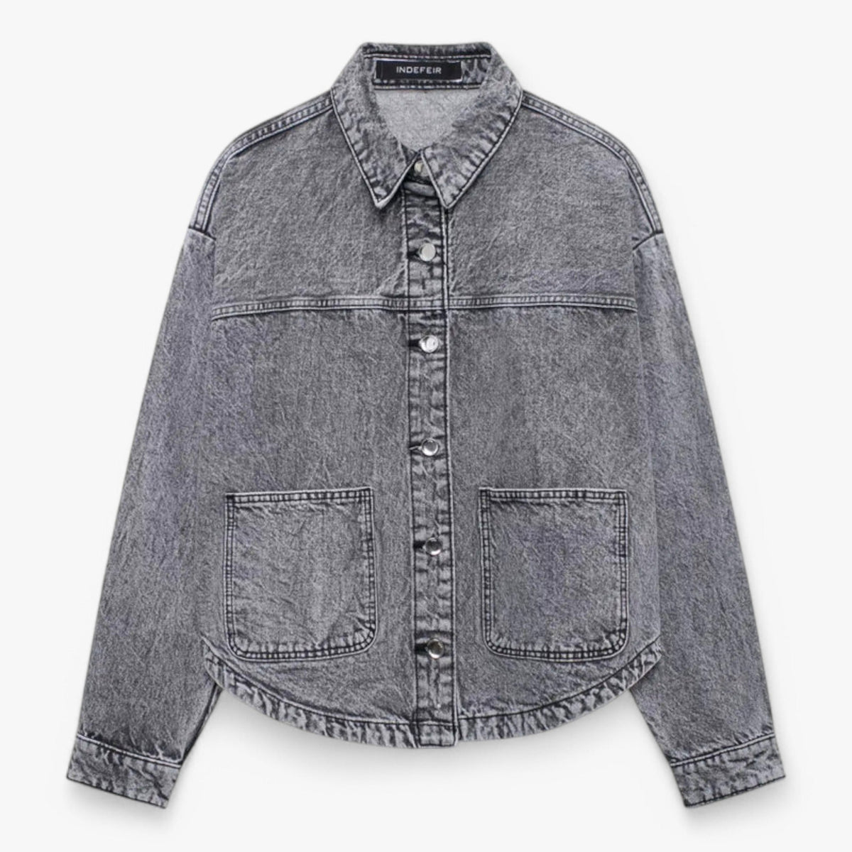 Denim-Look Jacket with Breathable Functional Fabric