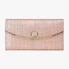 Faux Leather Wallet with Zip Closure and Multiple Compartments