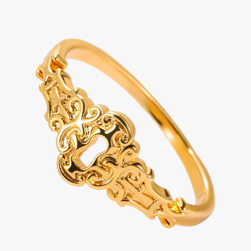 Anillo de candado en tono dorado resistente al agua