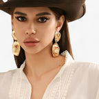 Vintage Cowboy Hat-Inspired Conical Statement Earrings