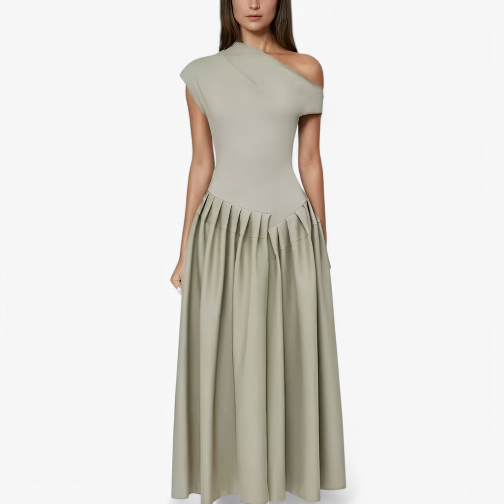 Vestido palabra de honor elástico con silueta entallada