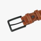 Cinturón de piel sintética con hebilla clásica de estilo retro