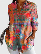 Colourful Print Blouse with Relaxed Fit