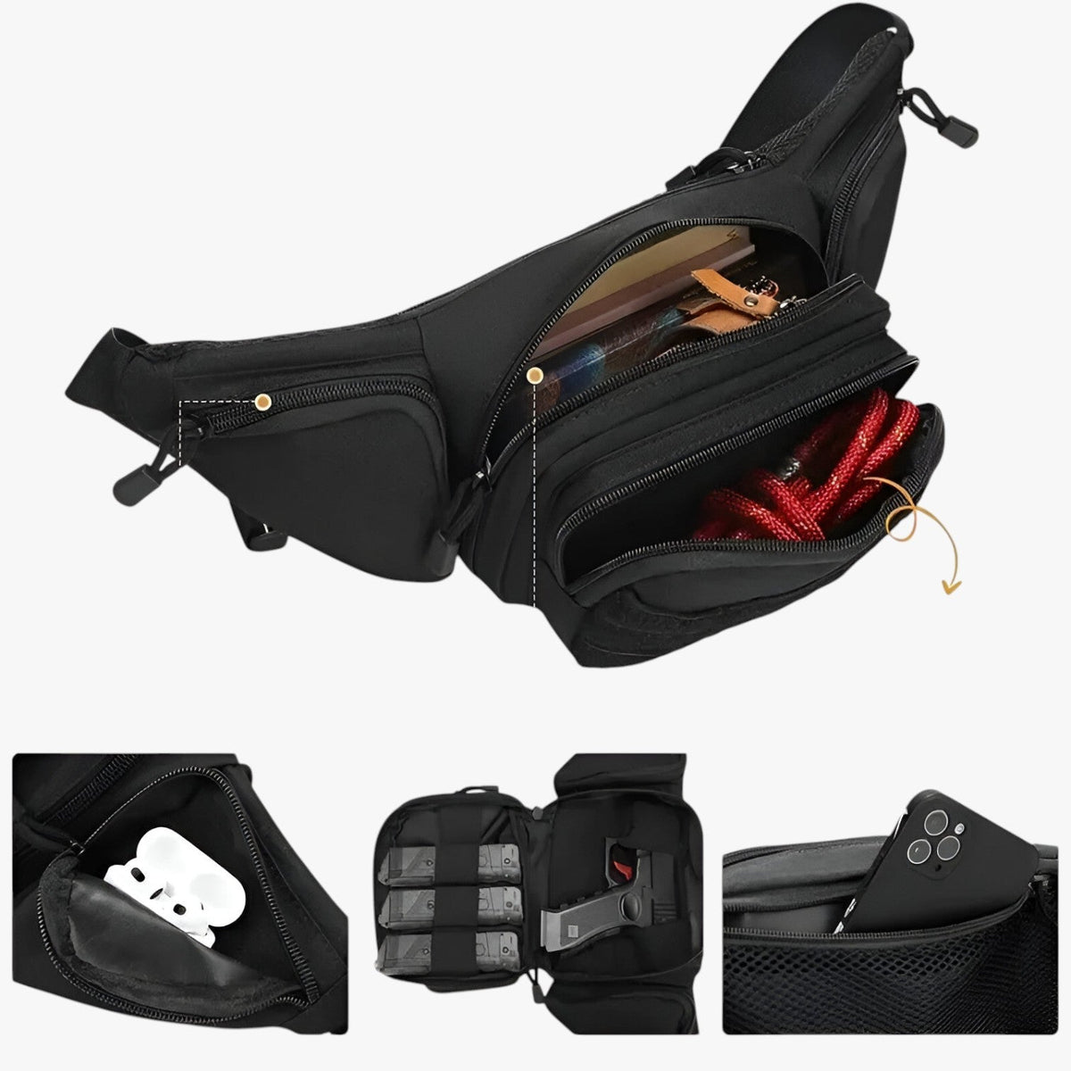 Multifunctional tactical waist bag for outdoor use