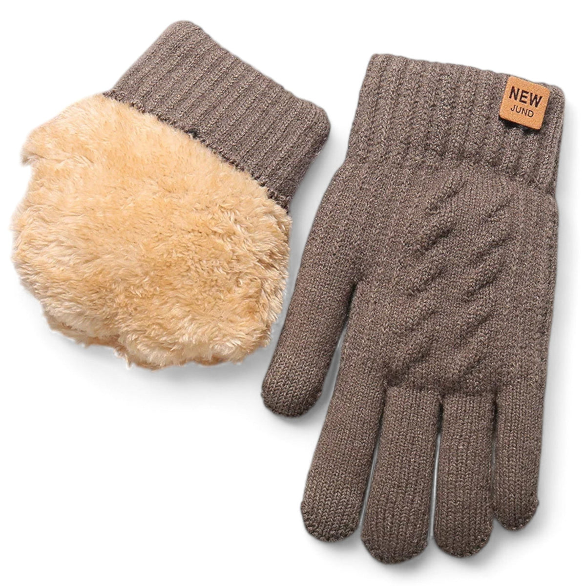 Touchscreen-Compatible Fleece-Lined Knit Gloves for Winter