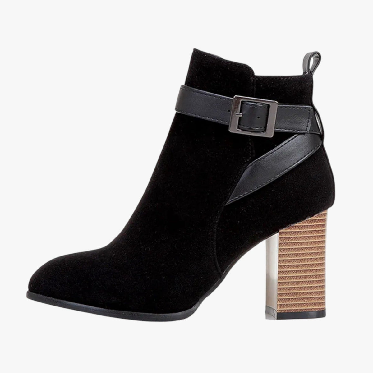 Botas altas con hebilla y cremallera lateral para otoño e invierno