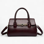 Compact Retro Shoulder Bag with Secure Clasp Closure