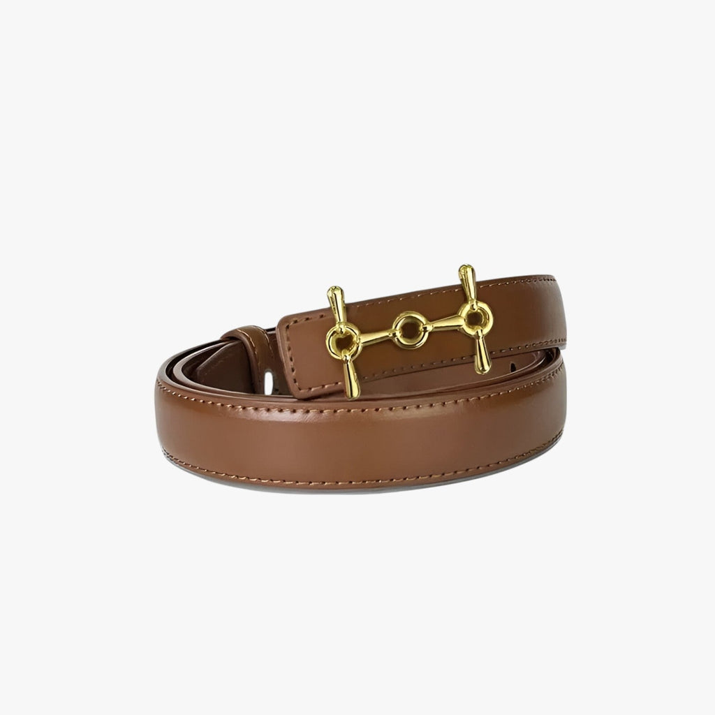 Soft Faux Leather Belt with Adjustable Buckle and Timeless Design