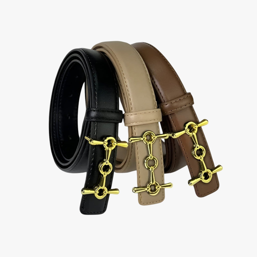Soft Faux Leather Belt with Adjustable Buckle and Timeless Design