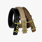 Soft Faux Leather Belt with Adjustable Buckle and Timeless Design
