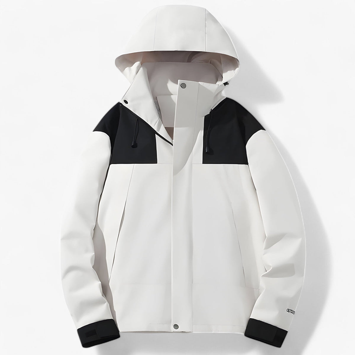 Unisex Water-Resistant Outdoor Jacket with Adjustable Hood