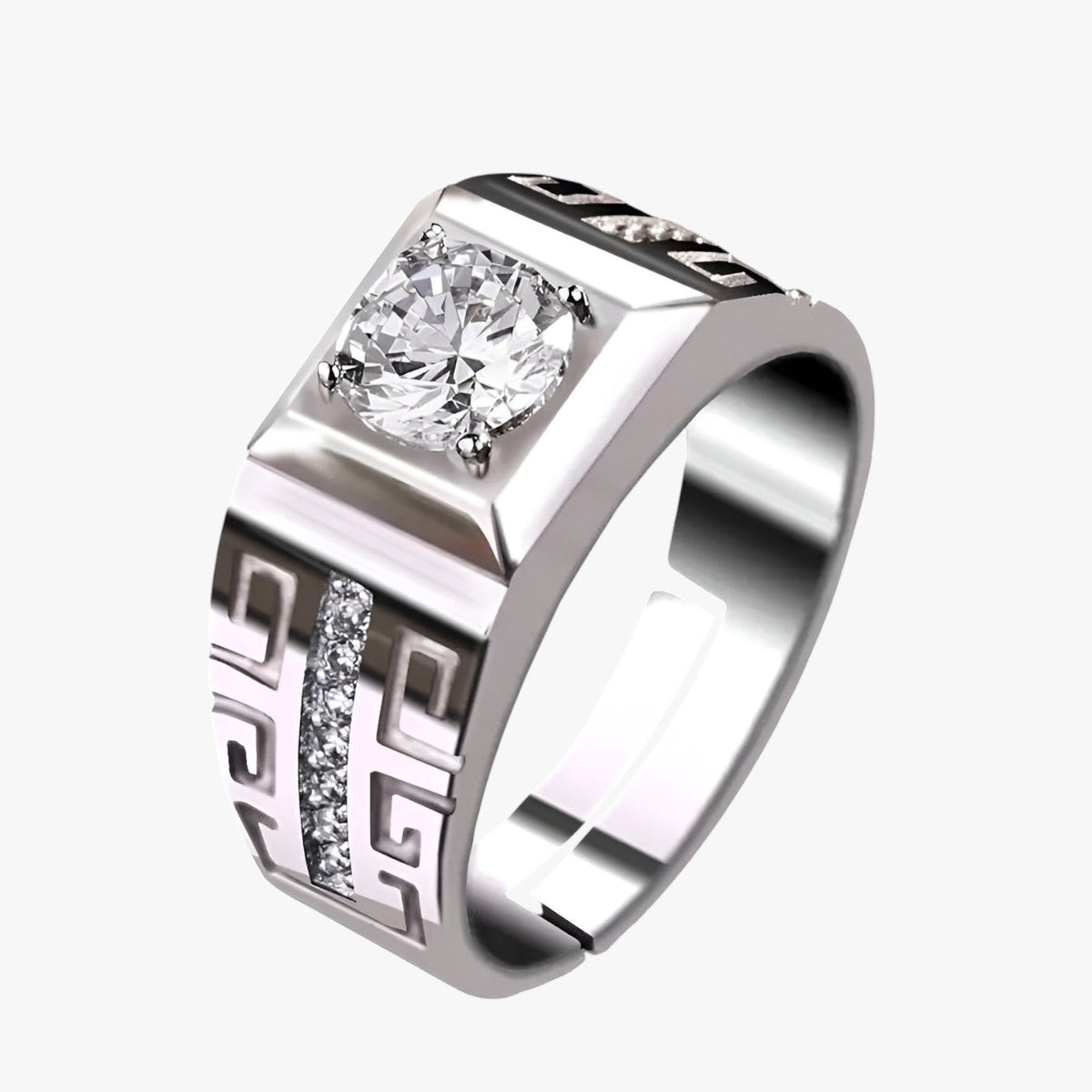 Statement Ring with Sparkling Crystals and Open Design