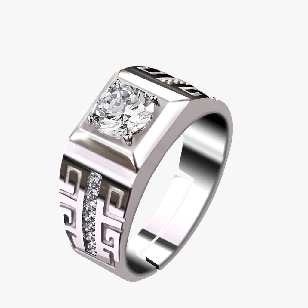 Statement Ring with Sparkling Crystals and Open Design
