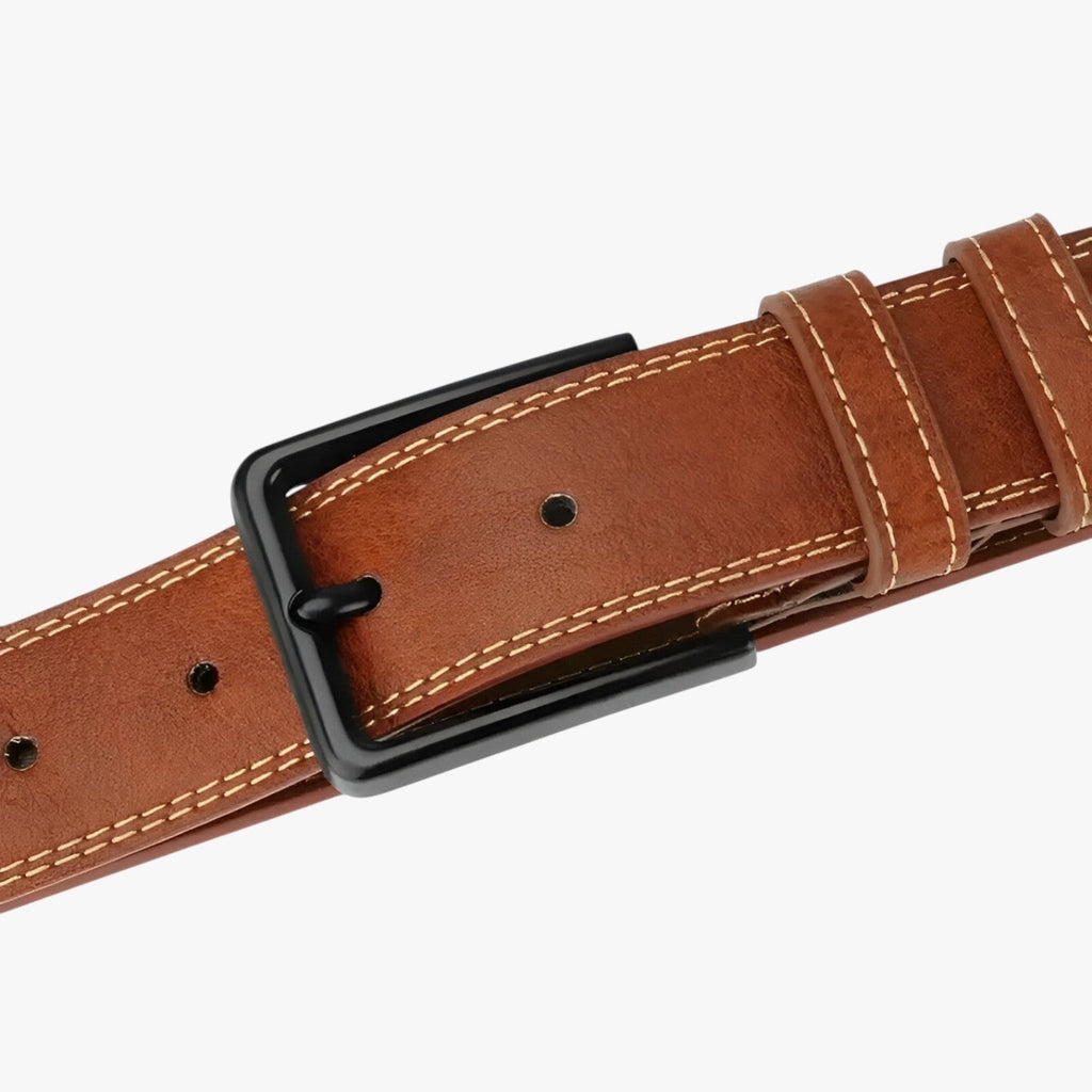 Cinturón de piel sintética con hebilla clásica de estilo retro