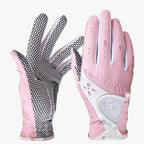 Guantes de golf antideslizantes de piel sintética PU con paneles de malla transpirable