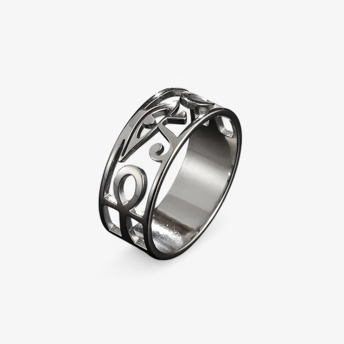 Stainless Steel Ankh Cross Ring, Egyptian-Inspired