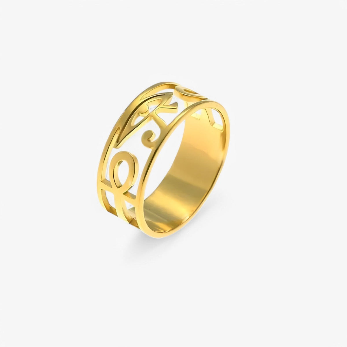 Stainless Steel Ankh Cross Ring, Egyptian-Inspired