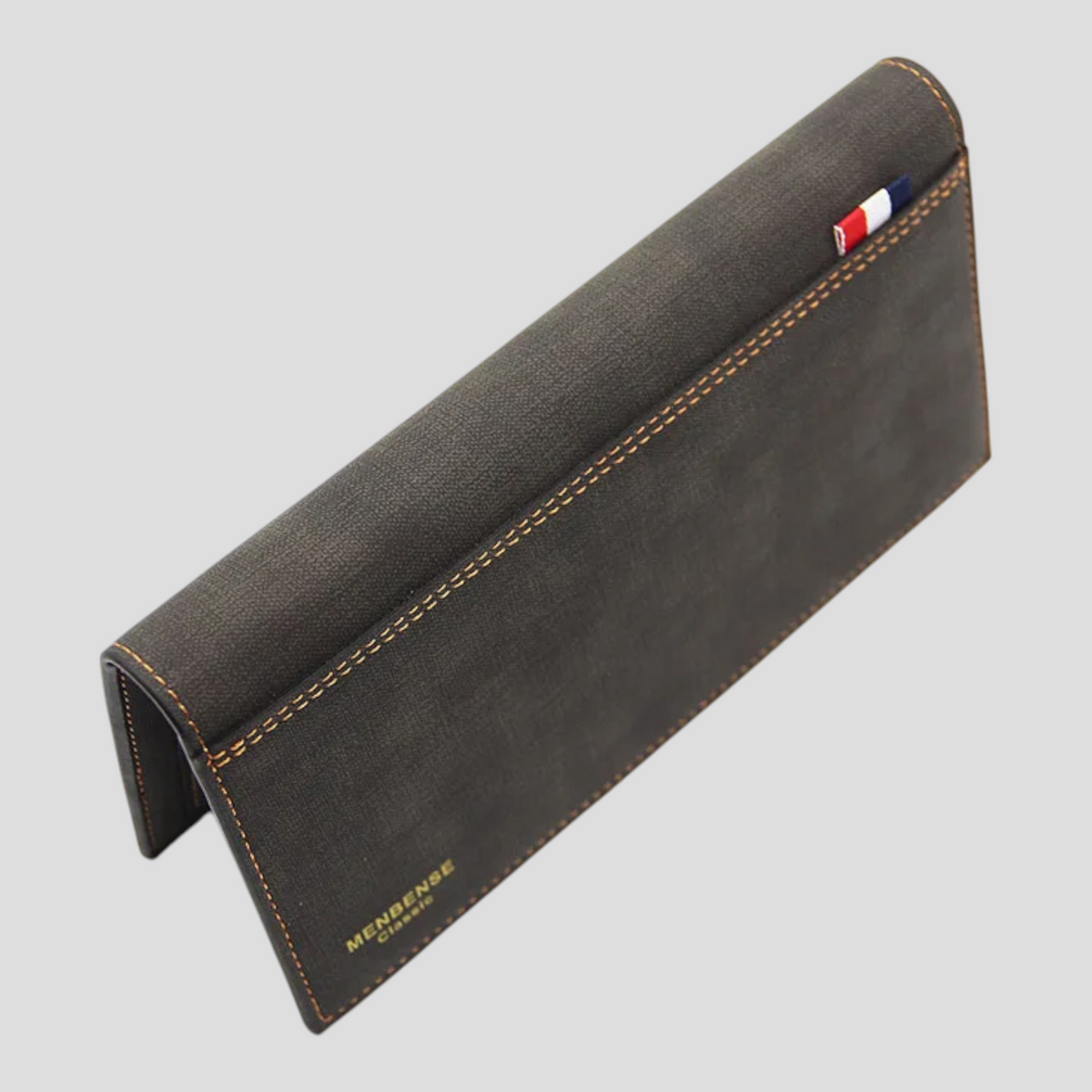 Slim Faux Leather Business Wallet with Card Compartments