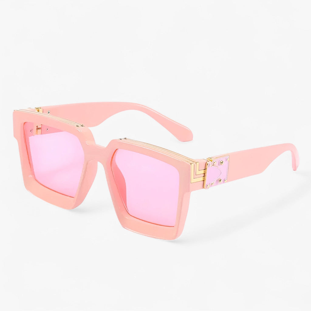 Gafas de sol retro cuadradas con lentes de espejo y ajuste ligero
