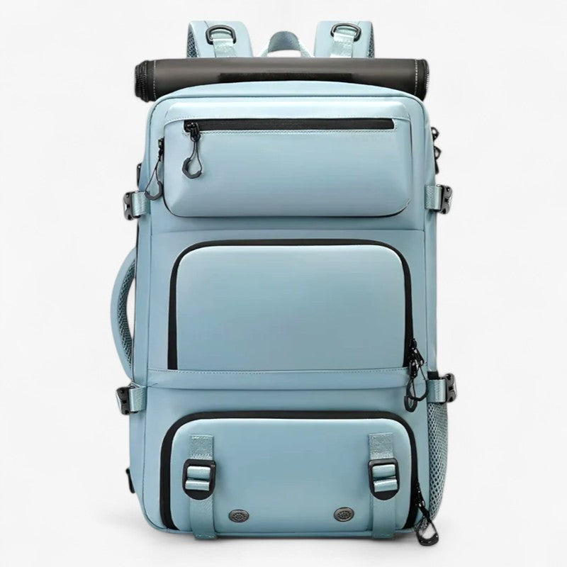 Water-Resistant travel backpack with a shoe compartment