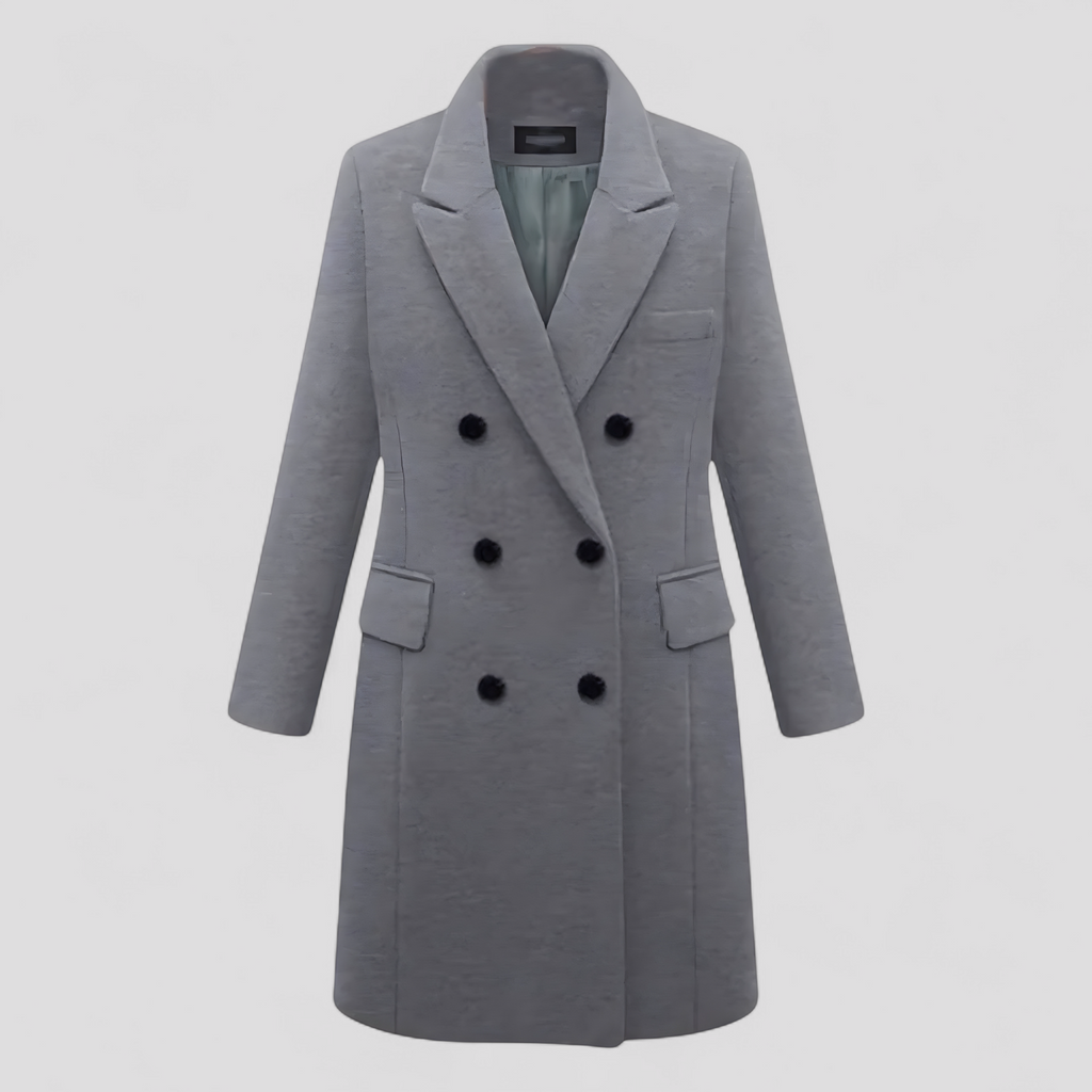Abrigo de lana cruzado para otoño e invierno