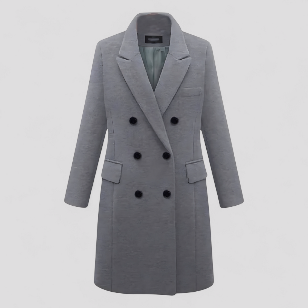 Abrigo de lana cruzado para otoño e invierno
