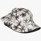 Sombrero de ala ancha con estampado tropical de hojas de palmera
