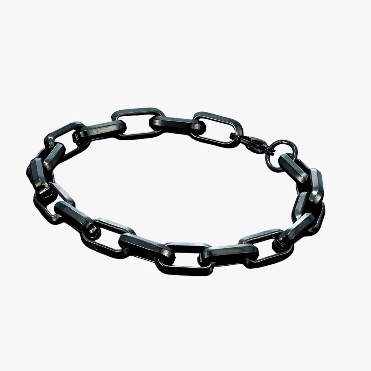Pulsera de hombre de eslabones de acero inoxidable en negro y dorado