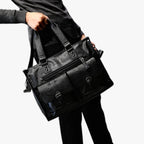Bolso de hombro de piel sintética PU con compartimento para portátil para el trabajo