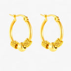 Woven Gold-Tone Earrings with Classic Pattern