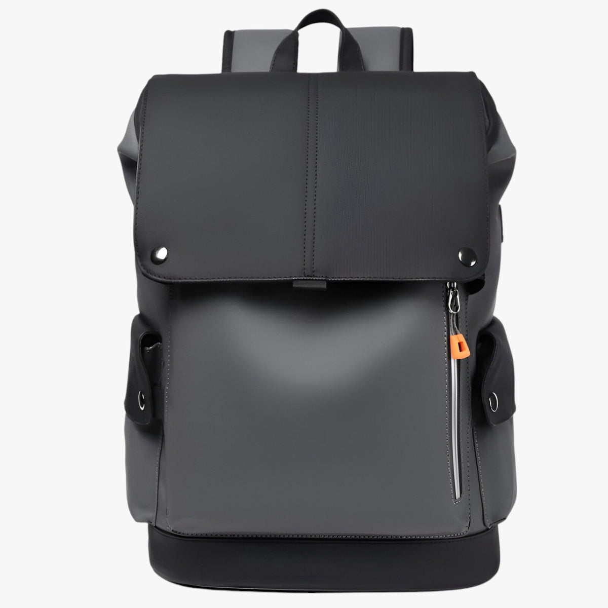 Water-Resistant PU Leather Laptop Backpack with USB Port