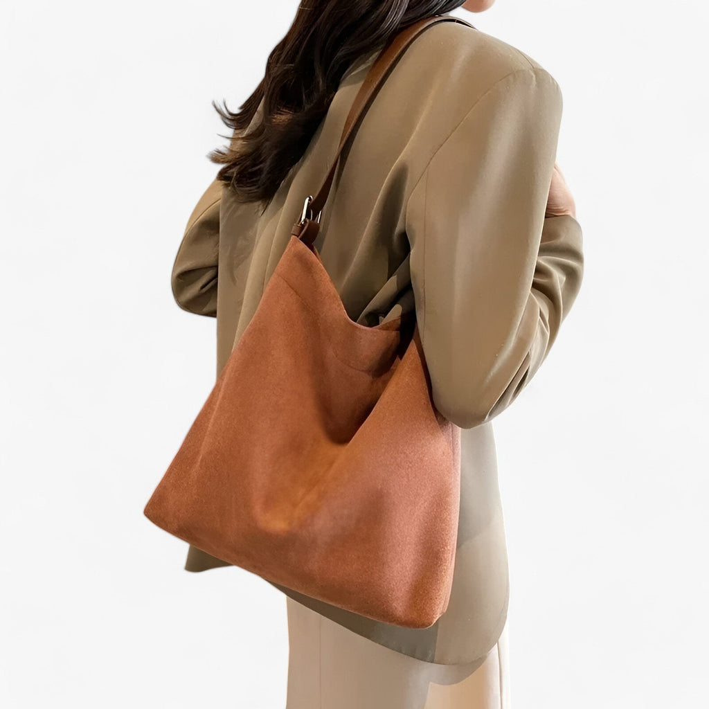 Bolso de hombro y bandolera con efecto ante