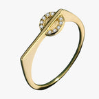 Juego de anillos a juego en tono plata y dorado con detalle de piedra