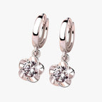 Silver-Tone Earrings with Sparkling Zirconia