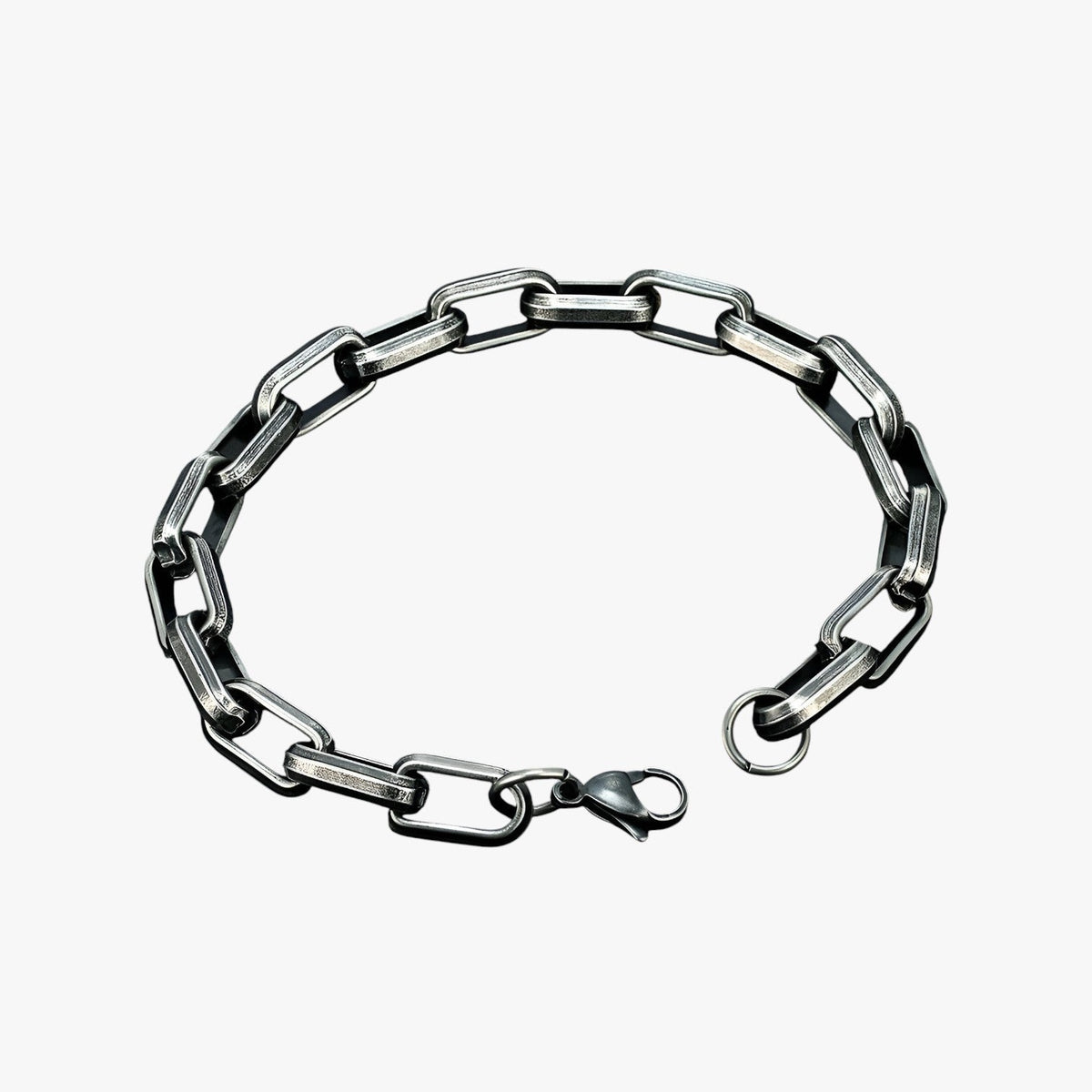 Pulsera de hombre de eslabones de acero inoxidable en negro y dorado